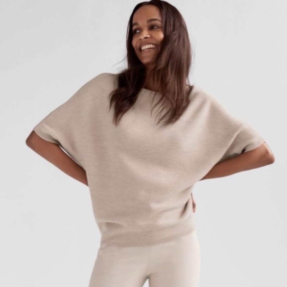 EUC R Reset the Label Beige Essential Dolman Sleeve Wool Knit Sweater